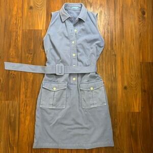 Vintage J.McLaughlin Sleeveless 70s Shirt Dress Soft Powder Blue Size 0